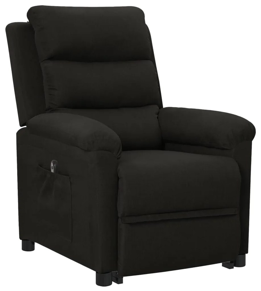 3098259 vidaXL Fotoliu rabatabil cu ridicare, negru, textil