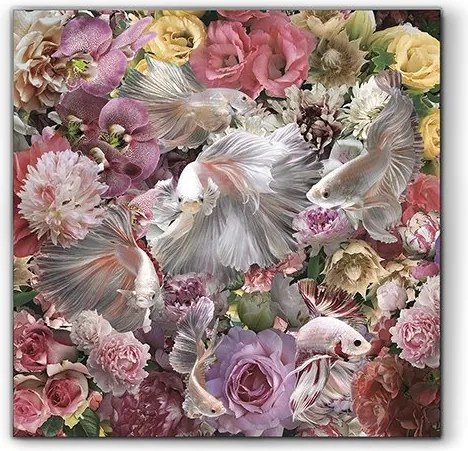 Tablou de perete decorativ Peces Luchador Siam, 120x120cm