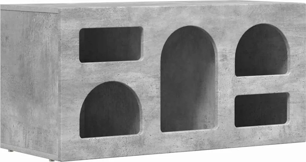 vidaXL Cabinet TV Gri din beton 80 x 35 x 40 cm Lemn compozit