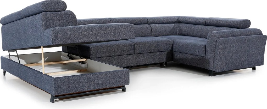 Colțar lemn masiv Formă U Extensibil Amira Personalizabil, 336 × 200 × 92 cm