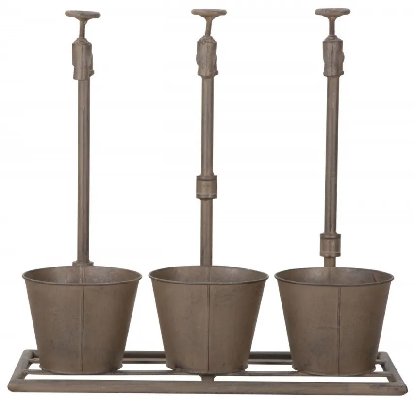 Set 3 ghivece decorative din metal, 49 x 19 x 48 cm, Industry Mauro Ferreti