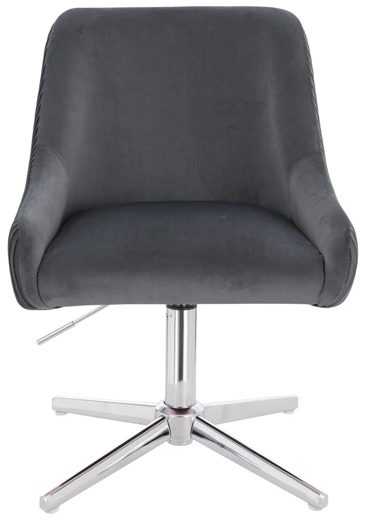 HR920CROSS Scaun Grafit din Catifea cu Bază Cromata