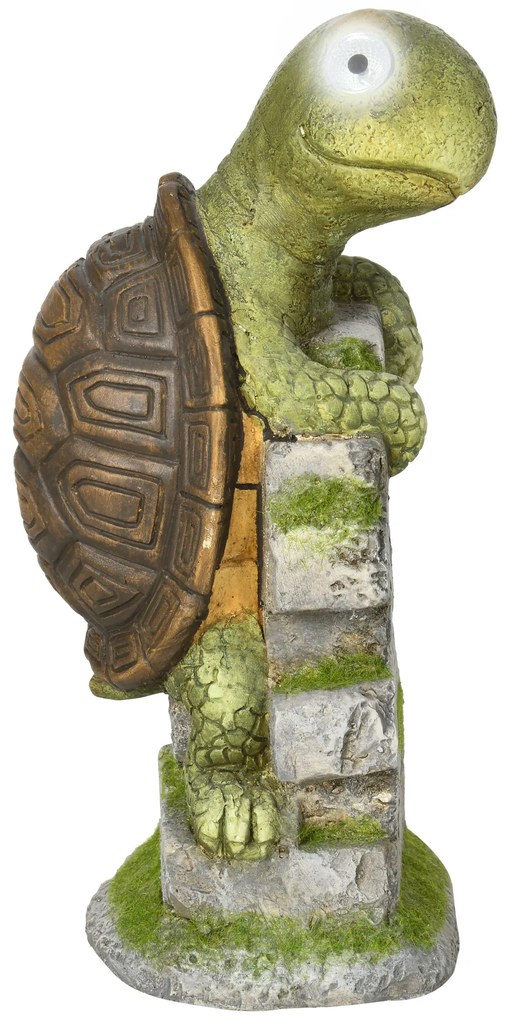 Outsunny Figurină de Grădină "Broască Țestoasă Mică", Decorațiune de Grădină, rezistentă la intemperii, inclusiv lumină solară | Aosom Romania