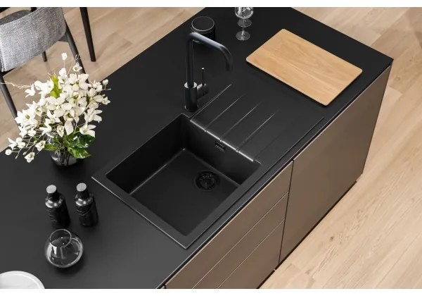 Chiuvetă de bucătărie ALVEUS 1148160 CADIT 86x50 cm negru