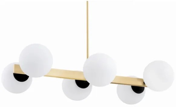 Lustră pe tijă FREEMONT 6xE27/15W/230V aurie/albă/neagră Argon 2549