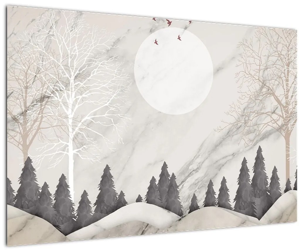 Tablou - Peisaj de iarnă (90x60 cm)