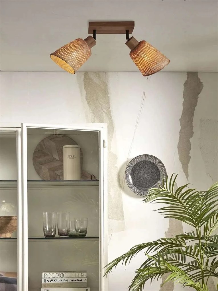 Plafoniera eco din bambus Java 2-Shade nat/15x17, nat