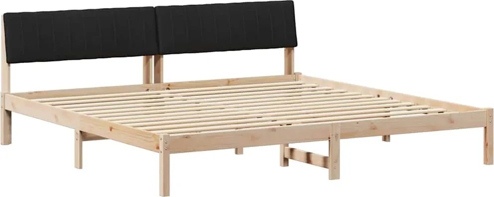 vidaXL Cadru de pat Maro și negru 200 x 200 cm Lemn masiv de pin