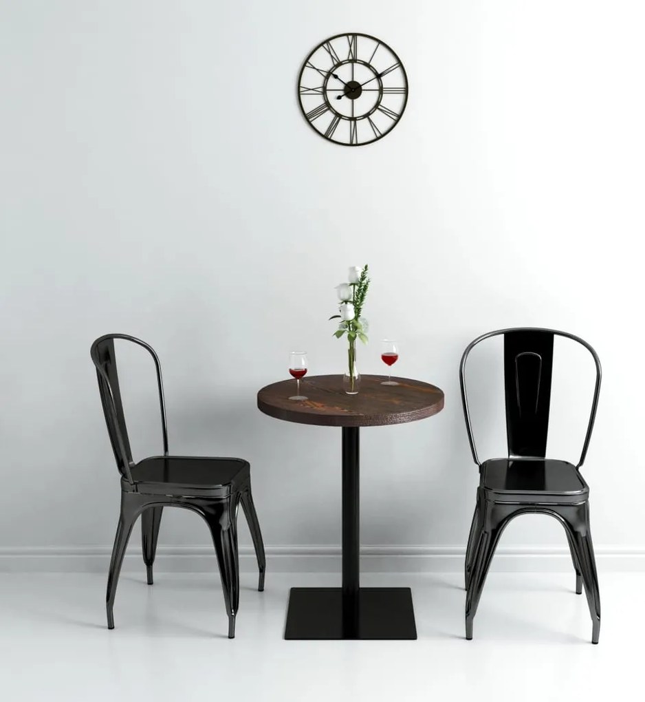 vidaXL Masă bistro, MDF și oțel, rotundă, 60x75 cm, Cenușiu închis