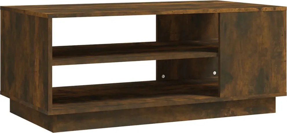 vidaXL Măsuță de cafea, stejar fumuriu, 102x55x43 cm, lemn prelucrat