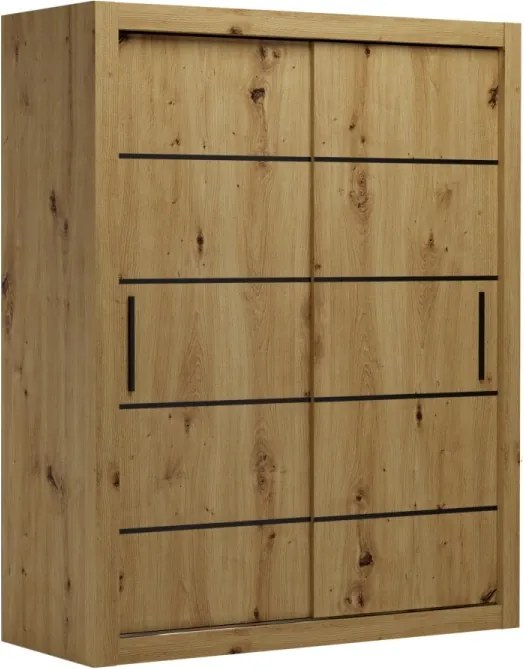 Dulap cu usi glisante 160x200 cm, Morell, ADRK Furniture (Culoare: Alb)