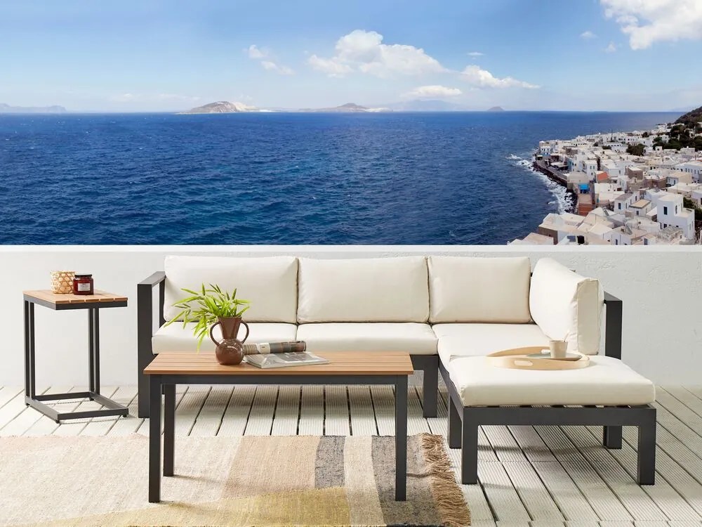Set mobilier de grădină Mesza (Negru + bej). 1081375