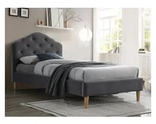 Pat Dormitor Chloe Catifea Gri Bluvel 14, 90X200cm
