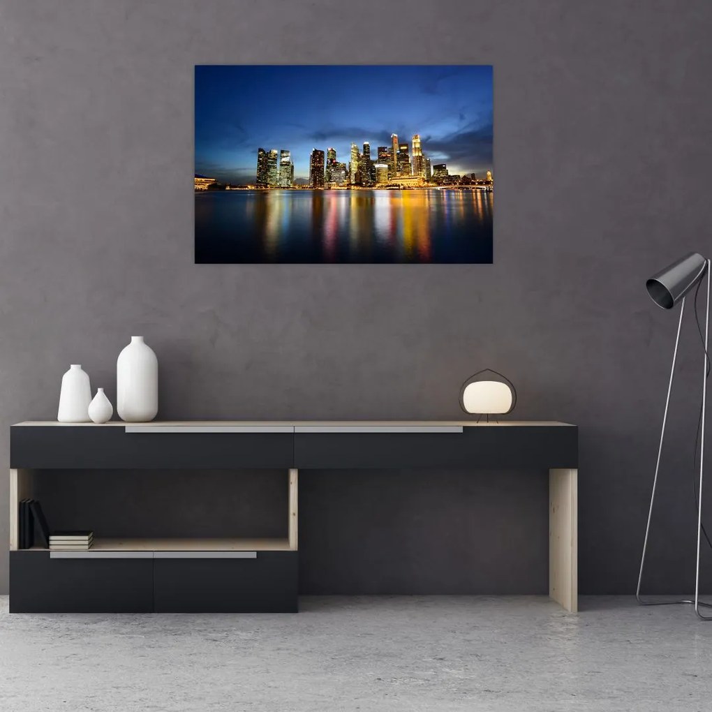 Tablou cu orașul nocturn (90x60 cm)