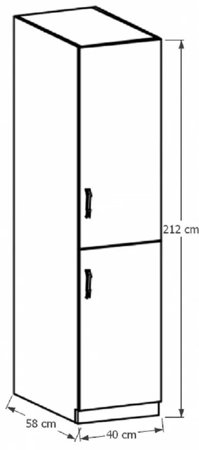 Dulap de bucătărie pentru alimente D40SP Sillina (nuc milano). 1015111