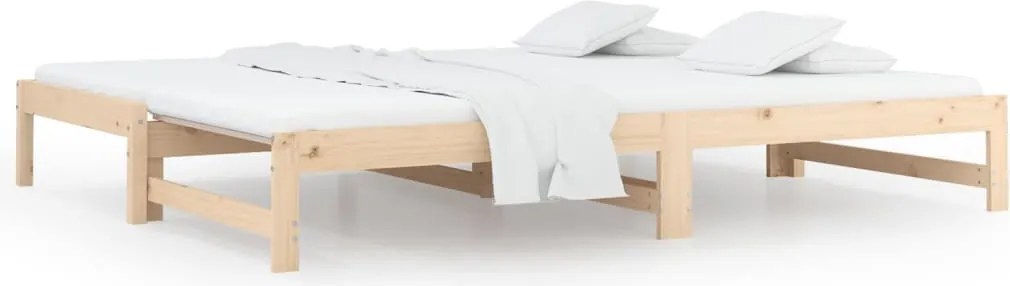 vidaXL Pat de zi extensibil, 2x(90x200) cm, lemn masiv de pin