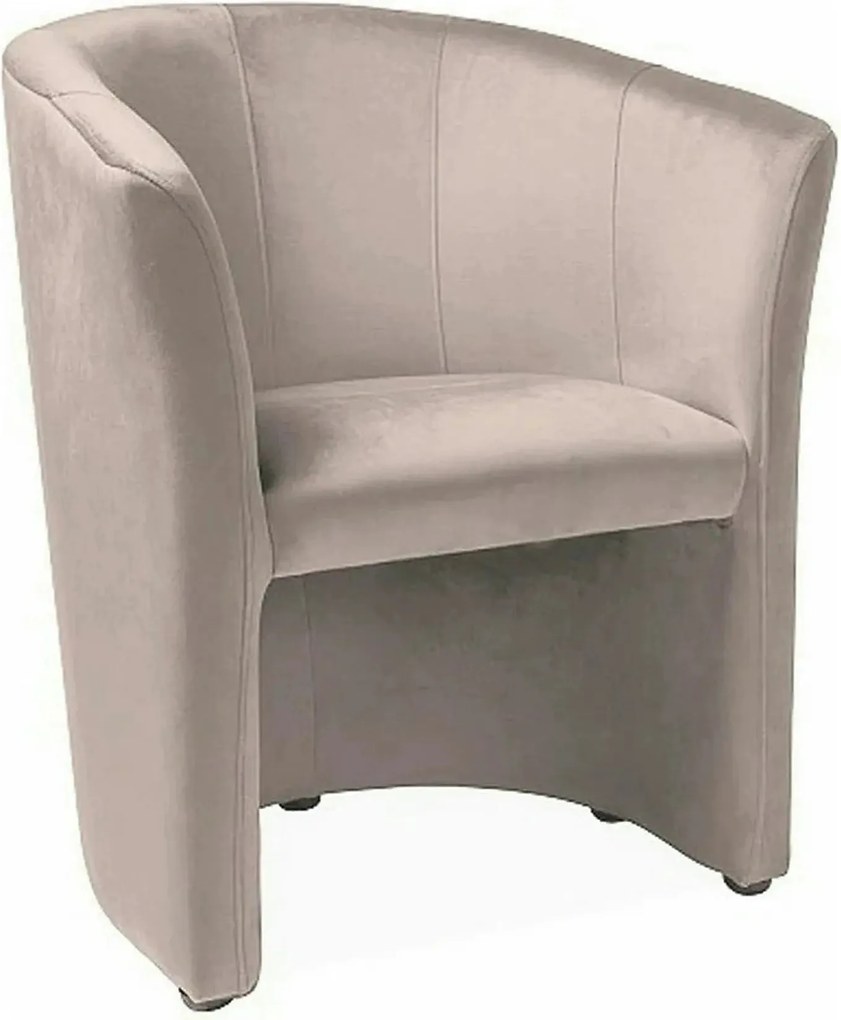 Fotoliu TM-1, stofa catifelata bej - Bluvel 40, 67x60x76 cm