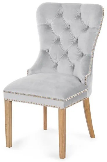 Scaun tapitat Madame II Gold stejar-gri deschis - H 101 cm