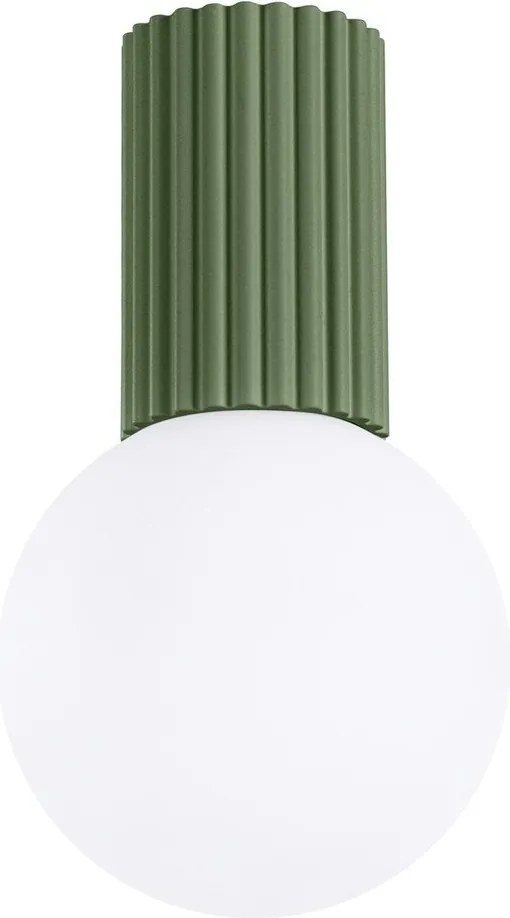 Plafonieră verde cu abajur din sticlă ø 12 cm Orbital – Sollux