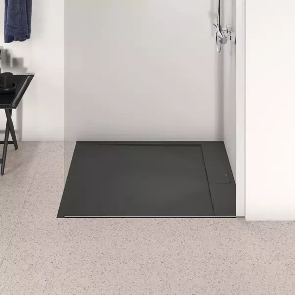 Cadita de dus dreptunghiulara Ideal Standard i.life Ultra Flat S negru intens 100x90 cm