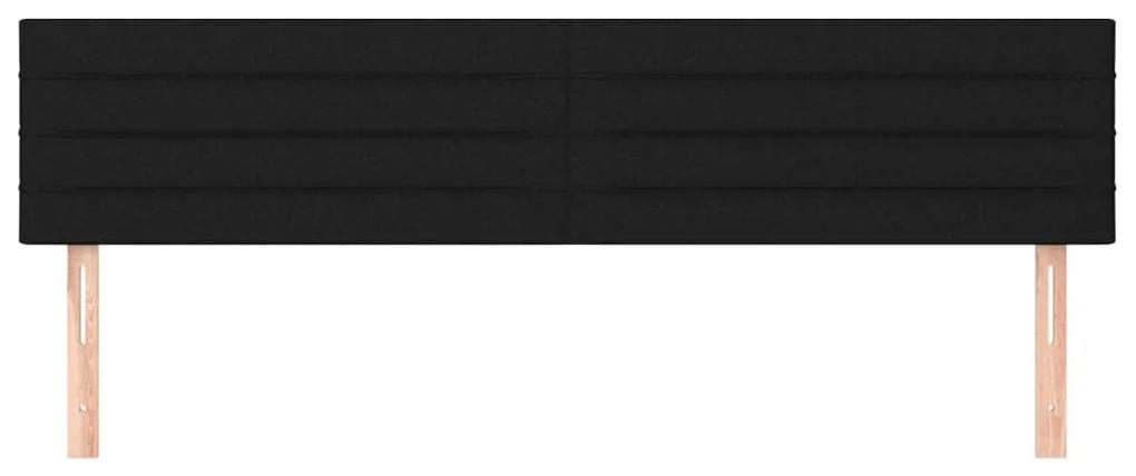 Tablii de pat, 2 buc, negru, 80x5x78 88 cm, textil 2, Negru, 80 x 5 x 78 88 cm