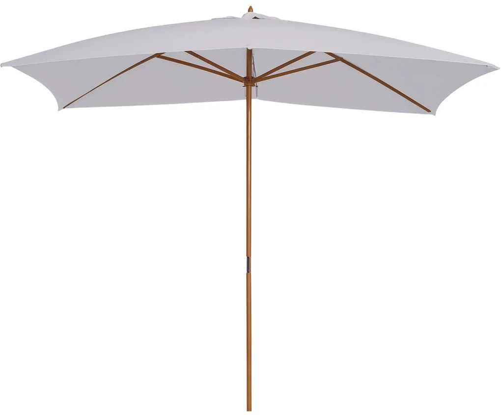 Outsunny Umbrelă de Grădină 2x3m Parasolar Impermeabil din Lemn Lacuit cu Copertină Detașabilă Alb | Aosom Romania