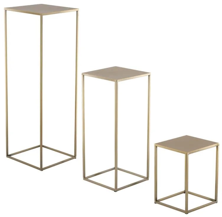 Suport pentru ghiveci de flori Gold 3buc