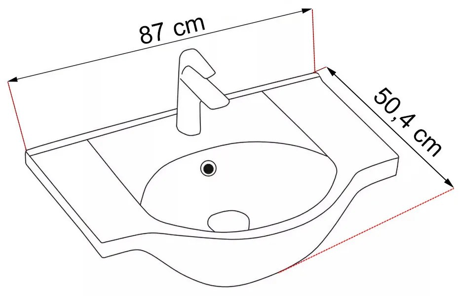Dulap inferior Bianca Plus 85 cu lavoar, culoare Aida nuc