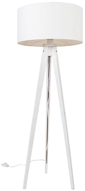 Lampă de podea modernă cu trepied alb cu abajur alb 50 cm - Tripod Classic