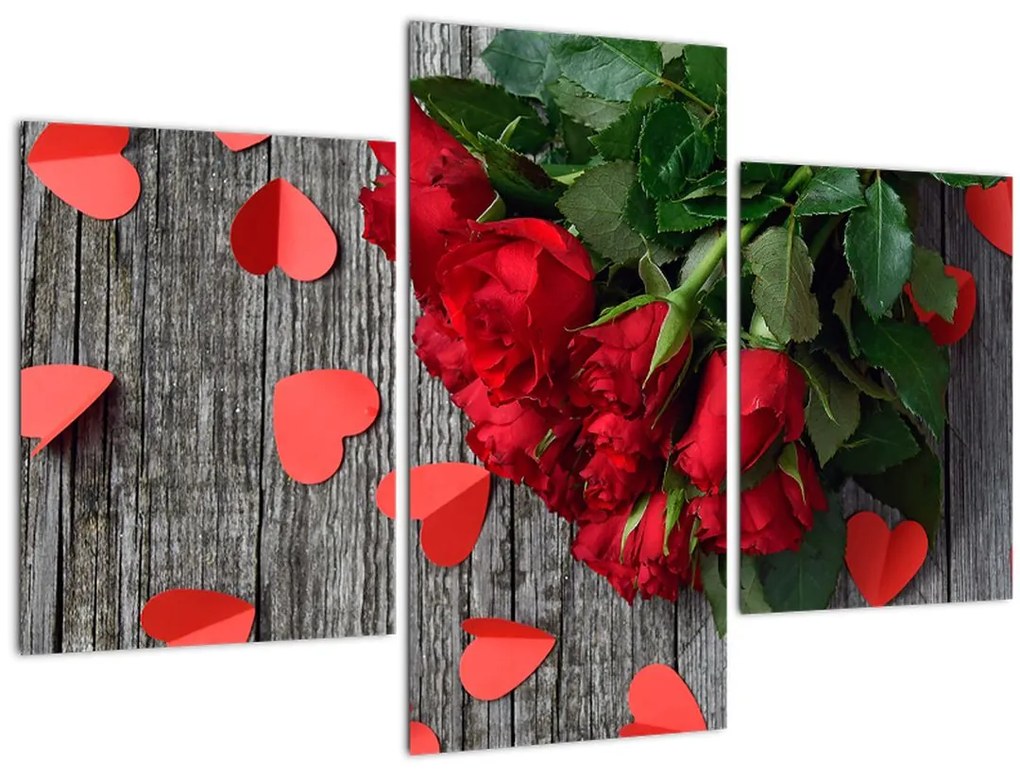 Tablou - cu buchet de flori (90x60 cm)