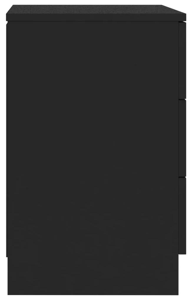 Noptiere, 2 buc., negru, 38x35x56 cm, PAL 2, Negru