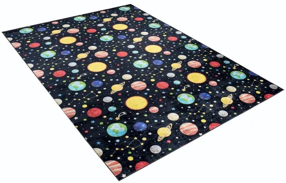 Covor pentru copii cu motiv de planete și stele Lăţime: 80 cm | Lungime: 150 cm