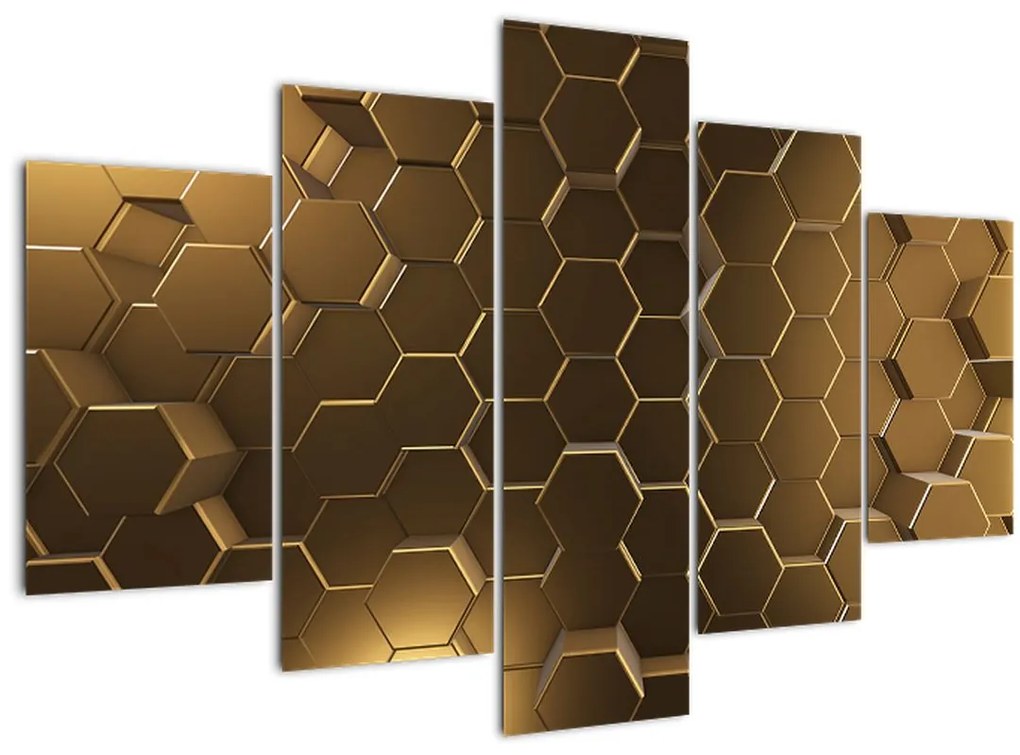 Tablou - Hexagoane verzi (150x105 cm)