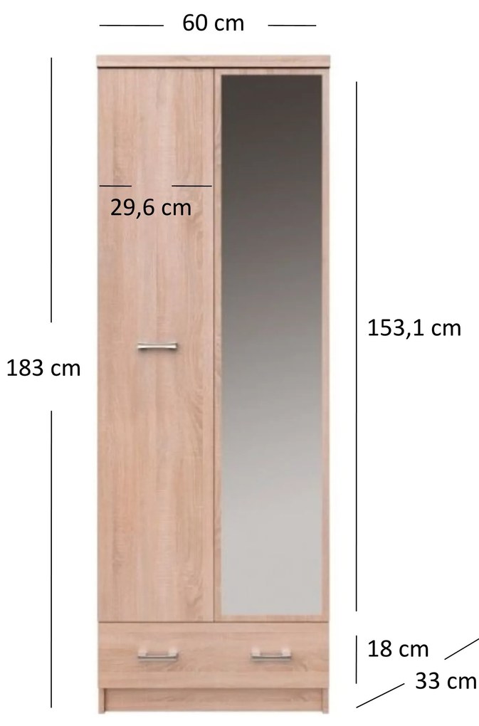 Dulap de haine Tianna (Stejar sonoma). 1053338