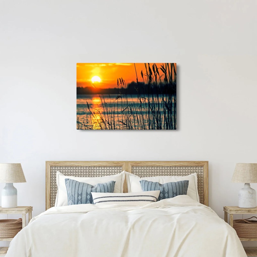 Tablou - Apus de soare la lac (90x60 cm)