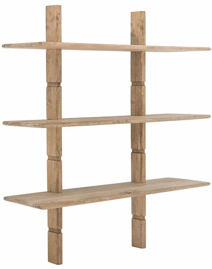 Raft de perete natur, din lemn de mango, 3 rafturi, Millian
