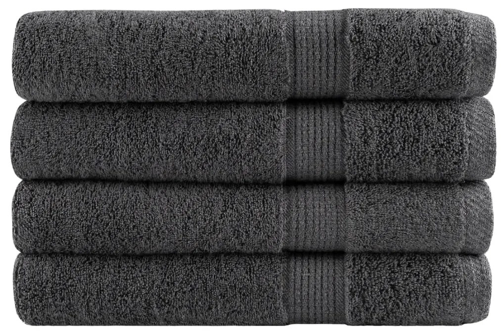 vidaXL Prosoape de saună SOLUND 4 buc. antracit 80x200 cm 600 gsm