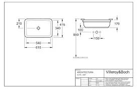 Lavoar sub blat, Villeroy&amp;Boch Architectura, 54x34cm, Alb Alpin, 41776001