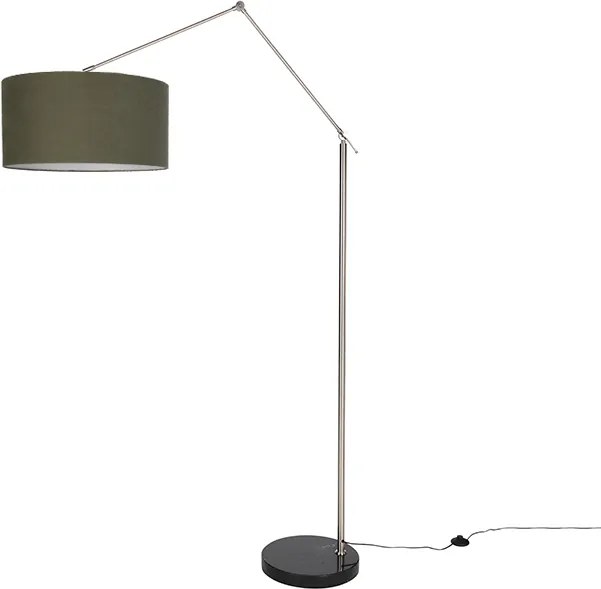 Lampă de podea neagră reglabilă cu abajur verde 50 cm - Editor