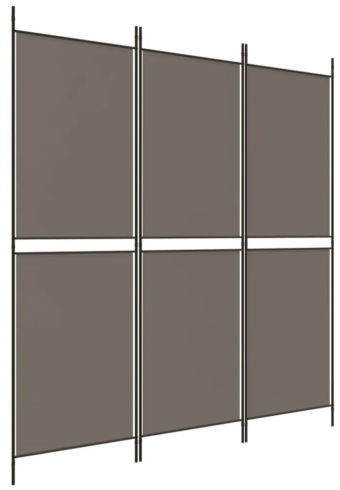 350228 vidaXL Paravan de cameră cu 3 panouri, antracit, 150x200 cm, textil