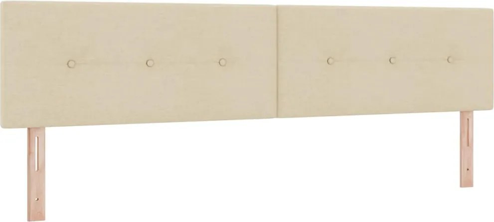vidaXL Tăblie LED cu benzi LED cu headboard Crem 200 cm țesătură