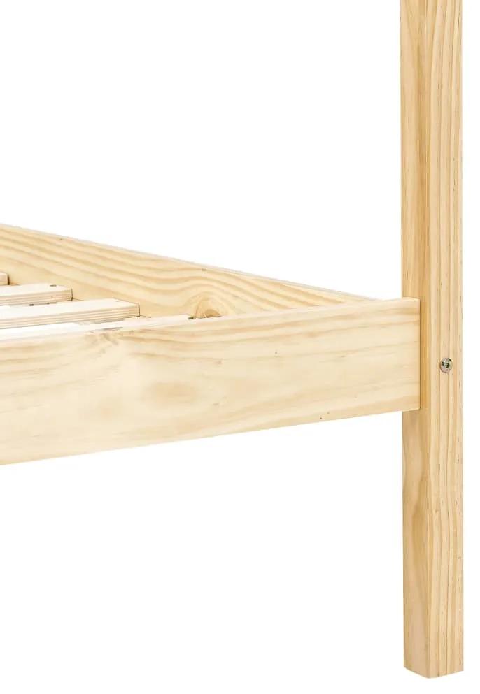 Cadru de pat cu baldachin, 120 x 200 cm, lemn masiv de pin Maro, 120 x 200 cm