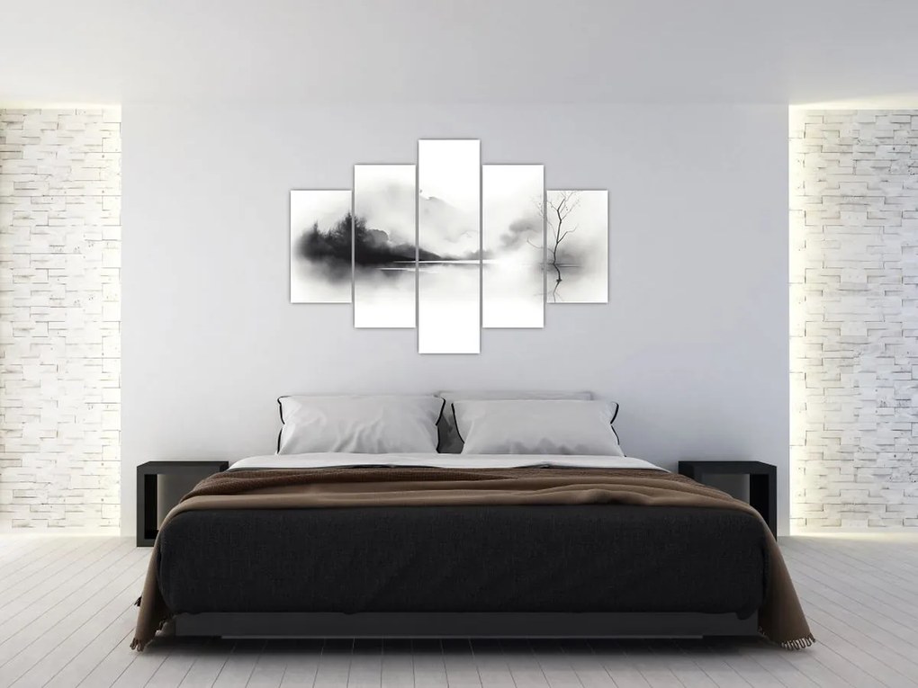 Tablou - pictură cu cerneală de peisaj (150x105 cm)