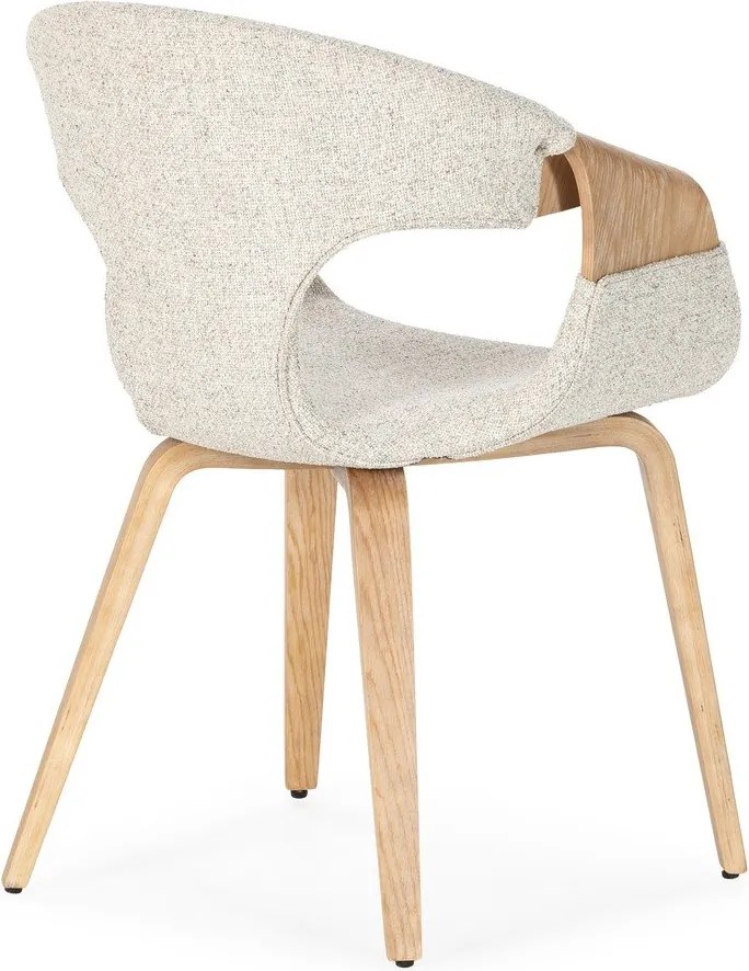 Set de scaune de sufragerie bej cu cotiere 2 buc. tapițat Elif – MOME