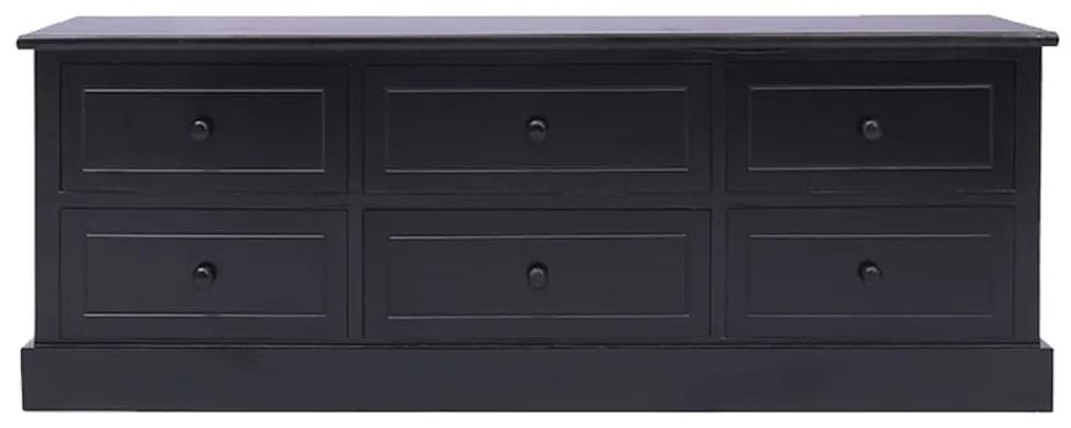338528 vidaXL Comodă TV, negru, 108x30x40 cm, lemn masiv de paulownia
