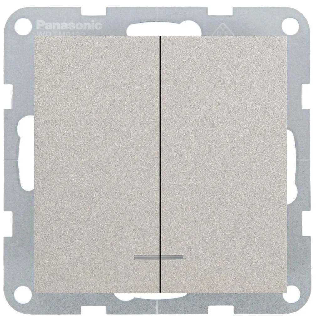 Intrerupator dublu cu led 10A, IP20, Bronz, Panasonic Karre Plus 55