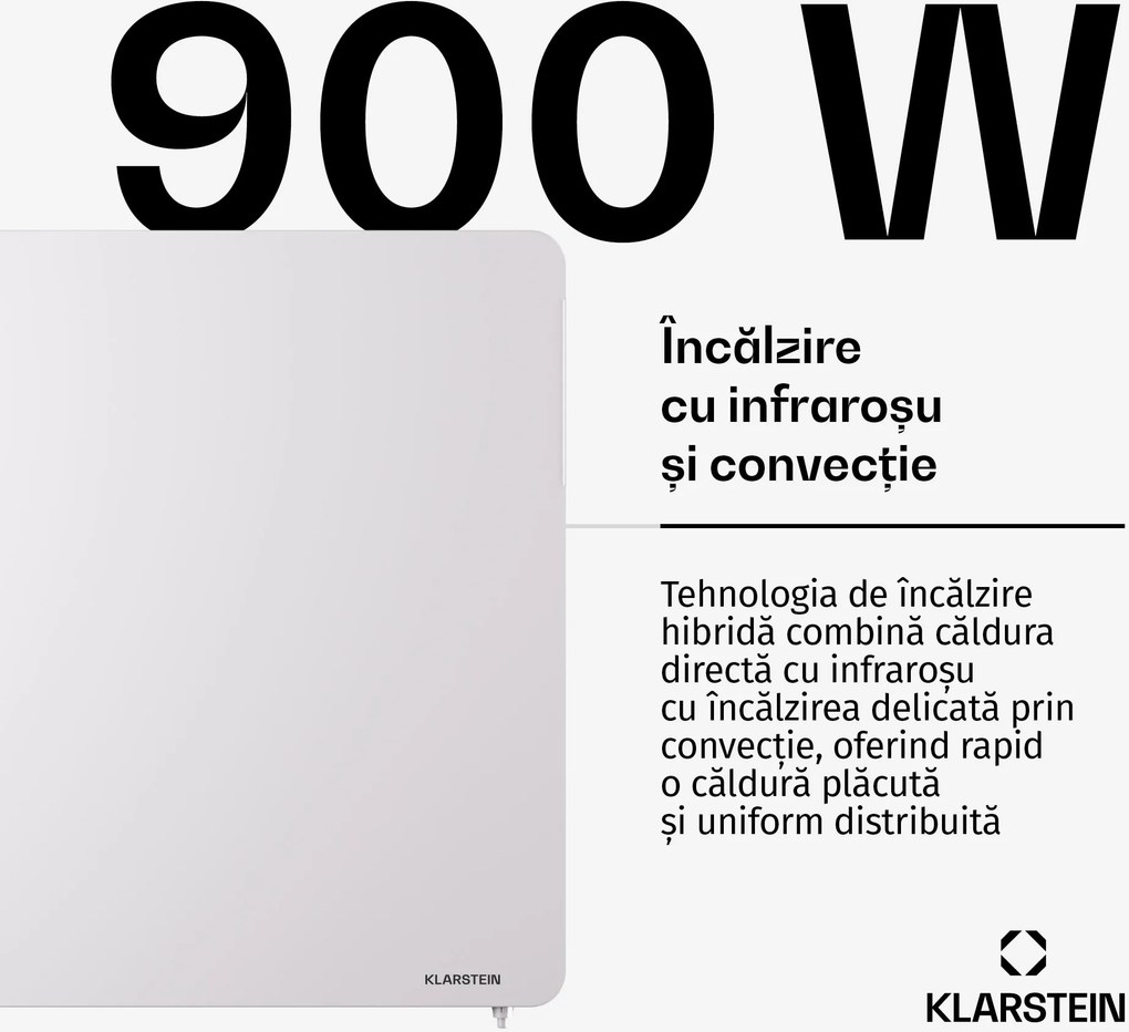 Klarstein Încălzitor cu infraroșu hibrid Wonderbeam | 900 W | 8-16 m² | Design modern | 60x108 cm
