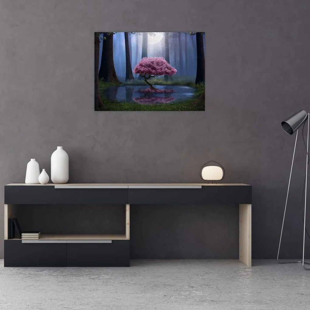 Tablou pe sticlă - Noapte magică (70x50 cm)