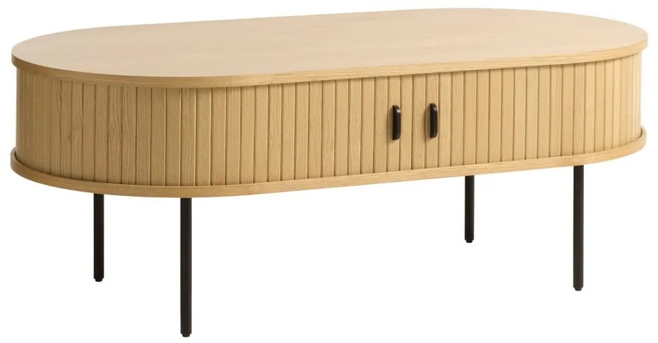 Măsuță de cafea în culoare naturală cu aspect de lemn de stejar 60x120 cm Nola – Unique Furniture