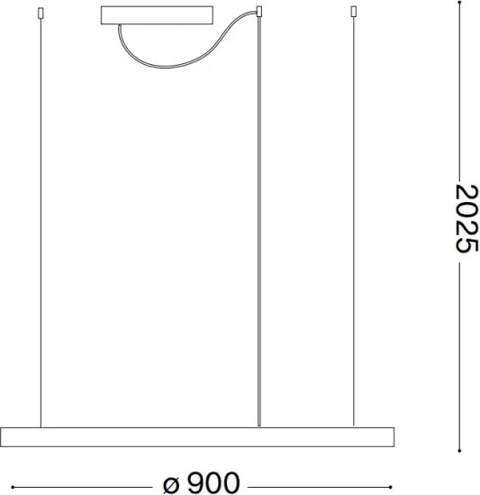 Ideal Lux - Lustru LED suspendat pe cablu ORACLE SLIM LED/53W/230V 2700K Ø 90 cm alb